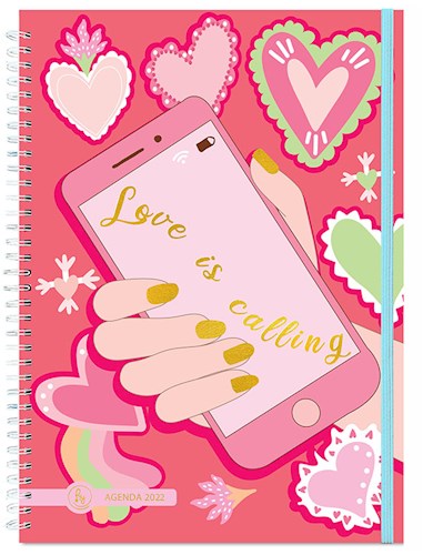 Papel AGENDA 2022 COOL LOVE [PHONE] [DOS DIAS POR PAGINA] [ANILLADO] (CARTONE)