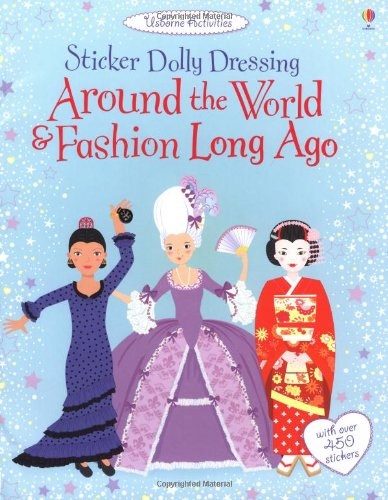 Papel AROUND THE WORLD & FASHION LONG AGO (STICKER DOLLY DRES  SING) (USBORNE ACTIVITIES)