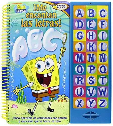 Papel BOB ESPONJA ME ENCANTAN LAS LETRAS [LIBRO BORRABLE C/SONIDOS Y MARCADOR] (CARTONE/ANILLADO)