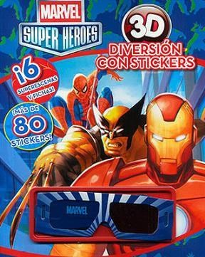 Papel MARVEL SUPER HEROES DIVERSION CON STICKERS 3D (INCLUYE  GAFAS)