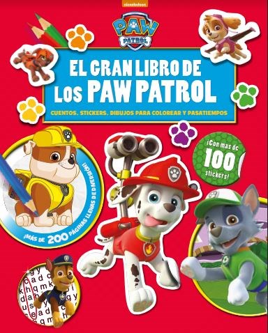 Papel GRAN LIBRO DE LOS PAW PATROL CUENTOS STICKERS DIBUJOS PARA COLOREAR Y PASATIEMPOS (CARTONE)