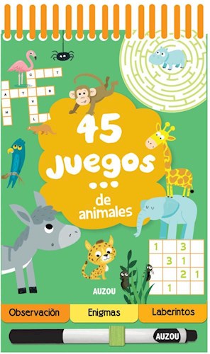 Papel 45 JUEGOS DE ANIMALES (CARTONE ANILLADO)