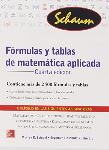 Papel FORMULAS Y TABLAS DE MATEMATICA APLICADA (4 EDICION)