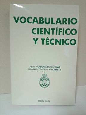 Papel VOCABULARIO CIENTIFICO Y TECNICO (REAL ACADEMIA DE CIENCIAS) (CARTONE)