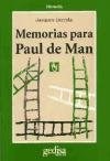 Papel MEMORIAS PARA POUL DE MAN (COLECCION FILOSOFIA SERIE CLADEMA)