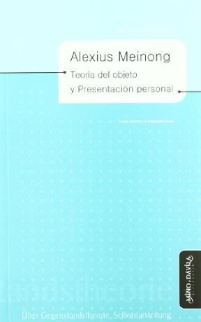 Papel TEORIA DEL OBJETO Y PRESENTACION PERSONAL (BIBLIOTECA DE LA FILOSOFIA VENIDERA)