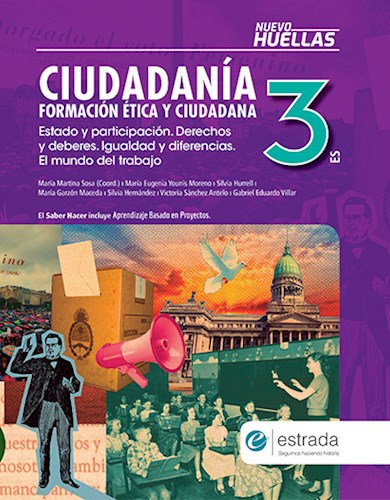 Papel CIUDADANIA 3 ESTRADA NUEVO HUELLAS ESTADO Y PARTICIPACION DERECHOS Y DEBERES... [ES] (NOVEDAD 2021)