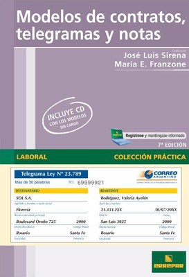 Papel MODELOS DE CONTRATOS TELEGRAMAS Y NOTAS (7 EDICION) (INCLUYE CD CON LOS MODELOS S/CARGO)