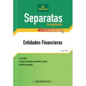 Papel ENTIDADES FINANCIERAS VERSION 1.3 (SEPARATAS DE LEGISLACION) (CON ACTUALIZACION ONLINE)