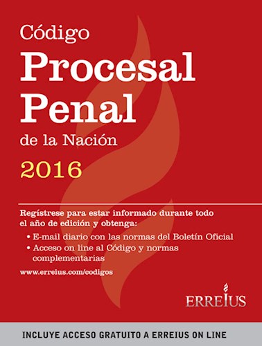 Papel CODIGO PROCESAL PENAL DE LA NACION 2016 (INCLUYE ACCESO A ERREIUS ON LINE)