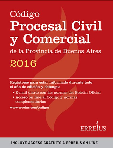 Papel CODIGO PROCESAL CIVIL Y COMERCIAL DE LA PROVINCIA DE BUENOS AIRES 2016 (CON ACCESO ON LINE)