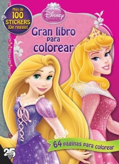 Papel GRAN LIBRO PARA COLOREAR DISNEY PRINCESA (MAS DE 100 ST  ICKERS DE REGALO)