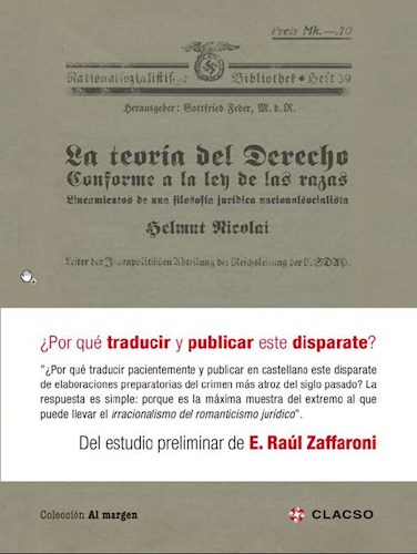 Papel TEORIA DEL DERECHO CONFORME A LA LEY DE LAS RAZAS (COLECCION AL MARGEN)