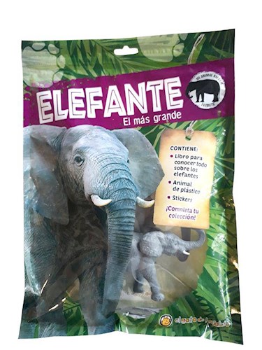 Papel ELEFANTE EL MAS GRANDE [PACK LIBRO + ANIMAL PLASTICO + STICKERS] (MI ANIMAL SALVAJE FAVORITO)