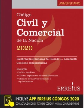 Papel CODIGO CIVIL Y COMERCIAL DE LA NACION 2020 [INCLUYE APP ERREIUS CODIGOS 2020] (BOLSILLO)