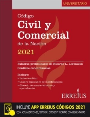 Papel CODIGO CIVIL Y COMERCIAL DE LA NACION 2021 [INCLUYE APP ERREIUS CODIGOS 2021] (BOLSILLO)