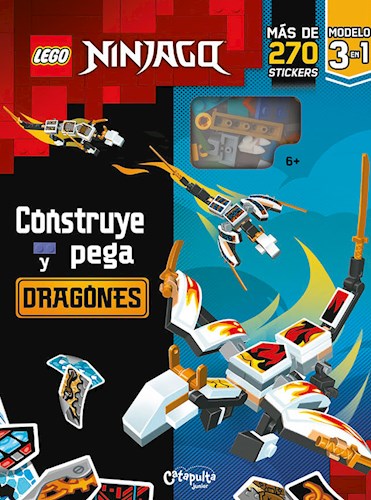 Papel CONSTRUYE Y PEGA DRAGONES (LEGO NINJAGO) (MAS DE 270 STICKERS / MODELO 3 EN 1) (+6) (CARTONE)