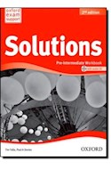 Papel SOLUTIONS PRE INTERMEDIATE WORKBOOK (WITH AUDIO CD) (2ND EDITION)