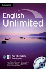 Papel ENGLISH UNLIMITED B 1 PRE INTERMEDIATE COURSEBOOK (WITH  E-PORTFOLIO DVD ROM)