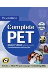 Papel COMPLETE PET STUDENT'S BOOK WITHOUT ANSWERS (WITH CD-ROM)