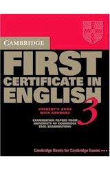 Papel CAMBRIDGE FIRST CERTIFICATE IN ENGLISH 3 WITH ANSWERS
