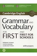 Papel GRAMMAR AND VOCABULARY FOR FIRST AND FIRST FOR SCHOOLS CAMBRIDGE (WITH ANSWERS)