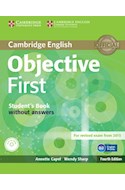 Papel OBJECTIVE FIRST STUDENT´S BOOK WITHOUT ANSWERS (B2) (FOURTH EDITION)(WITH CD ROM)