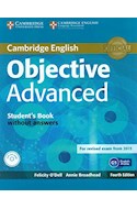 Papel OBJECTIVE ADVANCED STUDENT'S BOOK WITHOUT ANSWERS CAMBRIDGE (WITH CD ROM) (C1) (FOURTH EDITION)