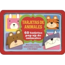 Papel TARJETAS DE ANIMALES 60 TARJETAS POP UP DE ANIMALES (LATA)