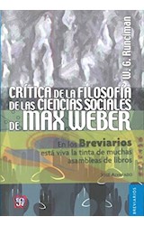 Papel CRITICA DE LA FILOSOFIA DE LAS CIENCIAS SOCIALES DE MAX WEBER (COLECCION BREVIARIOS 255)
