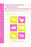 Papel MANUAL DE ANATOMIA Y EMBRIOLOGIA DE LOS ANIMALES DOMESTICOS CONCEPTOS BASICOS Y DATOS APLICATIVOS
