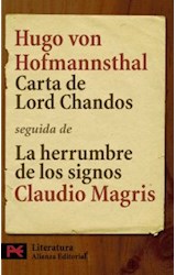 Papel CARTA DE LORD CHANDOS / HERRUMBRE DE LOS SIGNOS (LIBRO DE BOLSILLO)