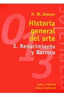 Papel HISTORIA GENERAL DEL ARTE 3 RENACIMIENTO Y BARROCO [ARTE Y MUSICA] (MANUELES ALIANZA MA013)