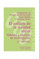 Papel ANALISIS DE LA REALIDAD SOCIAL METODOS Y TECNICAS DE INVESTIGACION (MANUALES ALIANZA MA0606)