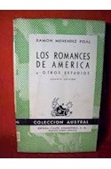 Papel ROMANCES DE AMERICA Y OTROS ESTUDIOS (COLECCION AUSTRAL)