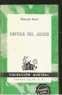 Papel CRITICA DEL JUICIO [VOLUMEN EXTRA] (AUSTRAL)