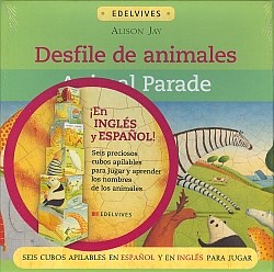 Papel DESFILE DE ANIMALES (SEIS CUBOS APILABLES EN ESPAÑOL Y  EN INGLES PARA JUGAR)