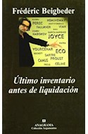 Papel ULTIMO INVENTARIO ANTES DE LIQUIDACION (COLECCION ARGUMENTOS)