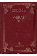 Papel OBRAS II (FILOSOFOS PRESOCRATICOS) (BIBLIOTECA GREDOS) (CARTONE)