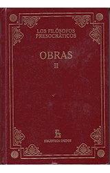 Papel OBRAS II (FILOSOFOS PRESOCRATICOS) (BIBLIOTECA GREDOS) (CARTONE)