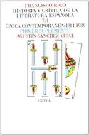 Papel HISTORIA Y CRITICA DE LA LITERATURA ESPAÑOLA 7/1 EPOCA  CONTEMPORANEA 1914 - 1939 PRIMER SUPL