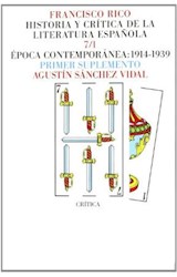Papel HISTORIA Y CRITICA DE LA LITERATURA ESPAÑOLA 7/1 EPOCA  CONTEMPORANEA 1914 - 1939 PRIMER SUPL