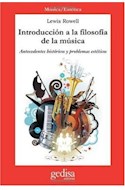 Papel INTRODUCCION A LA FILOSOFIA DE LA MUSICA ANTECEDENTES HISTORICOS Y PROBLEMAS ESTETICOS
