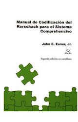 Papel MANUAL DE CODIFICACION DEL RORSCHACH PARA EL SISTEMA CO  MPREHENSIVO (2 EDICION CASTELLANA)