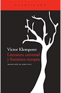 Papel LITERATURA UNIVERSAL Y LITERATURA EUROPEA (COLECCION CUADERNOS 43)