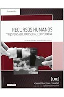 Papel RECURSOS HUMANOS Y RESPONSABILIDAD SOCIAL CORPORATIVA (ADMINISTRACION Y FINANZAS)