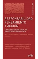 Papel RESPONSABILIDAD PENSAMIENTO Y ACCION EJERCER EDUCACION SOCIAL EN UNA SOCIEDAD FRAGMENTADA