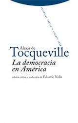 Papel DEMOCRACIA EN AMERICA (EDICION CRITICA Y TRADUCCION DE EDUARDO NOLLA)