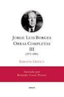 Papel OBRAS COMPLETAS III (1975-1985) (EDICION CRITICA) (CARTONE)