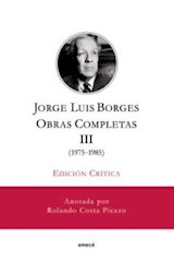 Papel OBRAS COMPLETAS III (1975-1985) (EDICION CRITICA) (CARTONE)